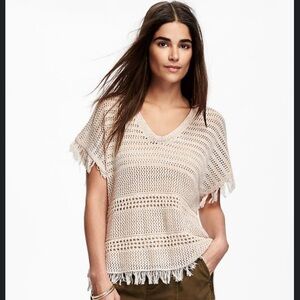Old Navy Crocheted Fringe Poncho for Women Size Small